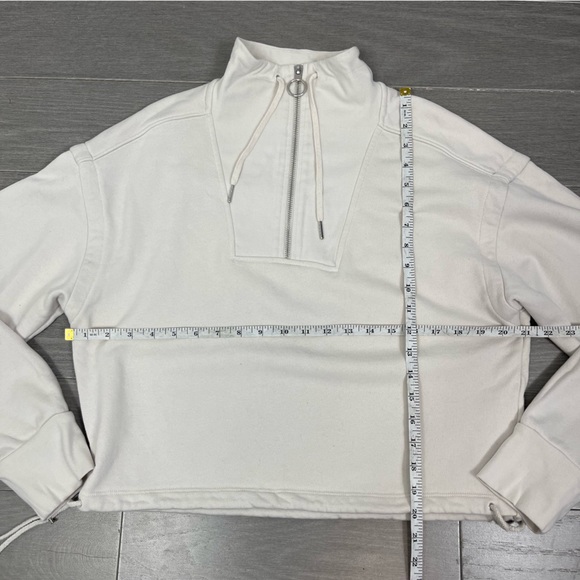JONATHAN SIMKHAI STANDARD Zella Cropped Half Zip Sweatshirt Top French Terry S - Picture 16 of 16